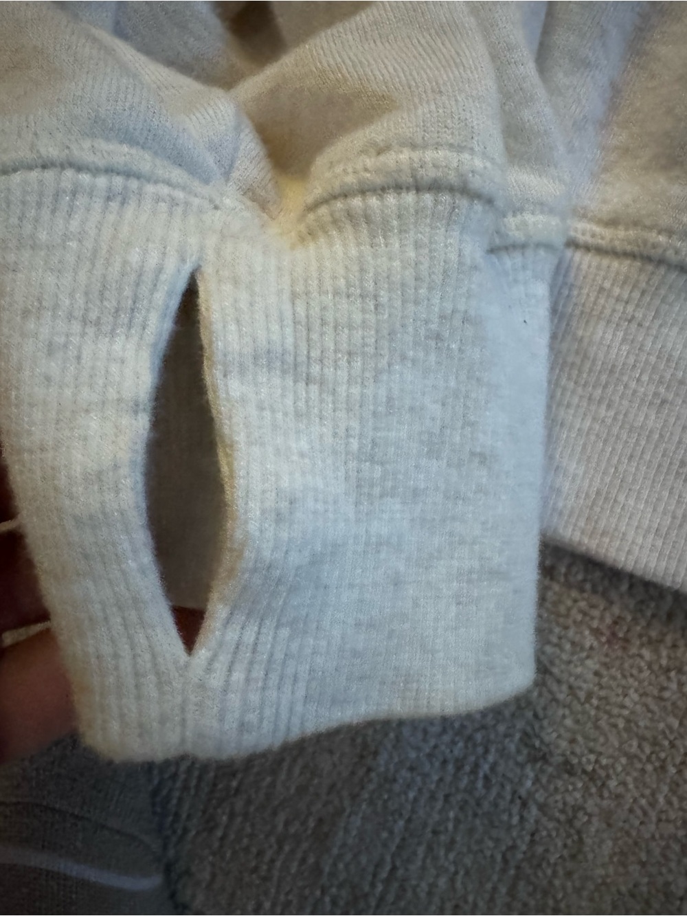 OFFLINE By Aerie Keep It 100 Terry Full Zip Hoodie, Heathered Frost - Picture 7 of 14